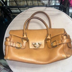 Salvatore Classic Tan Leather Satchel Handbag